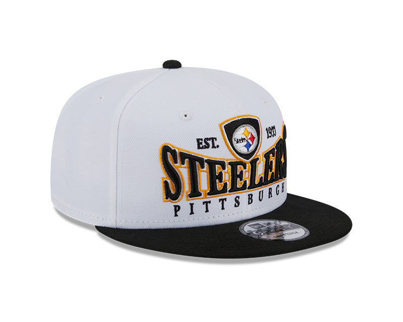Pittsburgh Steelers NFL New Era CREST 9Fifty Snapback Hat - White/Black