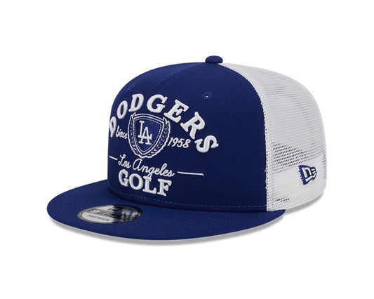 Los Angeles Dodgers MLB New Era THE CLUB TRUCKER 9Fifty Snapback Mesh Hat - White/Royal