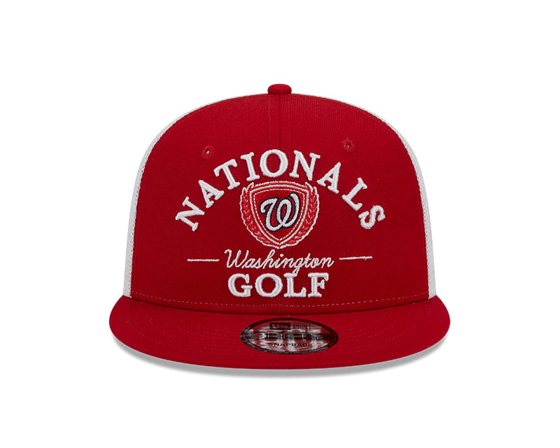 Washington Nationals MLB New Era THE CLUB TRUCKER 9Fifty Snapback Mesh Hat - White/Red