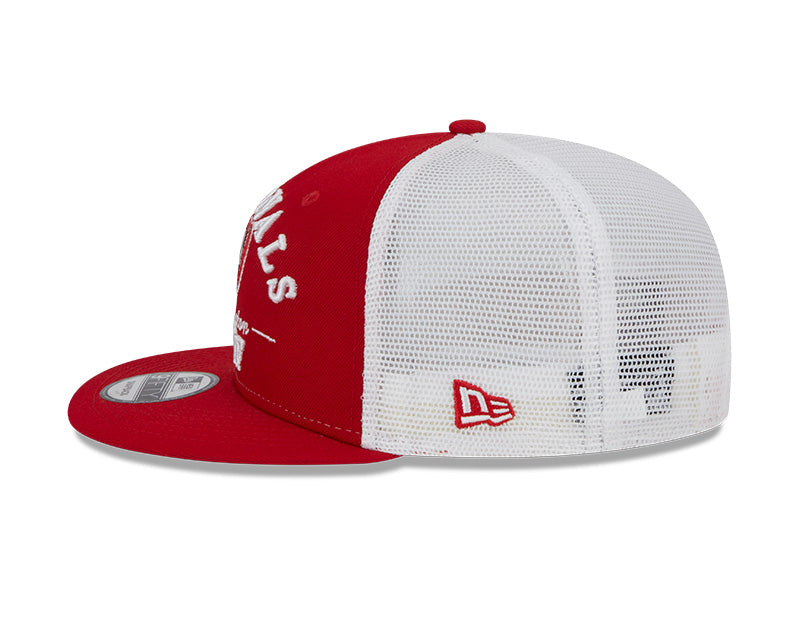 Washington Nationals MLB New Era THE CLUB TRUCKER 9Fifty Snapback Mesh Hat - White/Red