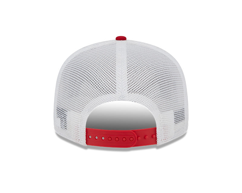 Washington Nationals MLB New Era THE CLUB TRUCKER 9Fifty Snapback Mesh Hat - White/Red