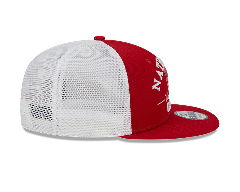 Washington Nationals MLB New Era THE CLUB TRUCKER 9Fifty Snapback Mesh Hat - White/Red