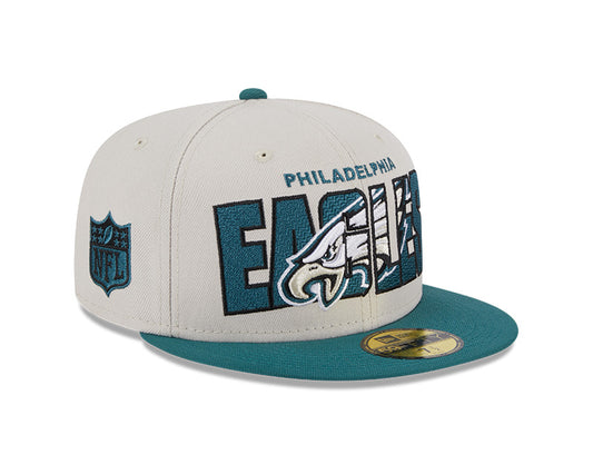 Philadelphia Eagles New Era 2023 NFL Draft On-Stage 59FIFTY Fitted Hat - Stone/Green
