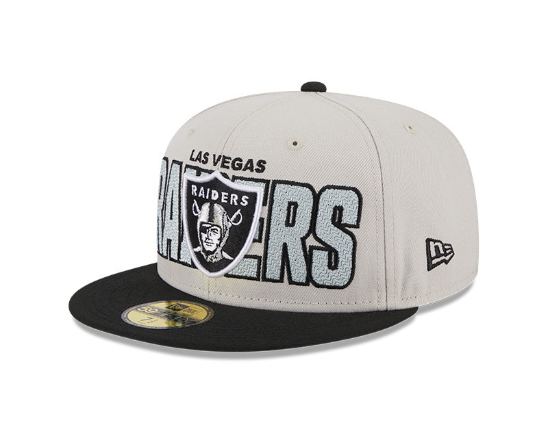 Las Vegas Raiders New Era 2023 NFL Draft On-Stage 59FIFTY Fitted Hat - Stone/Black