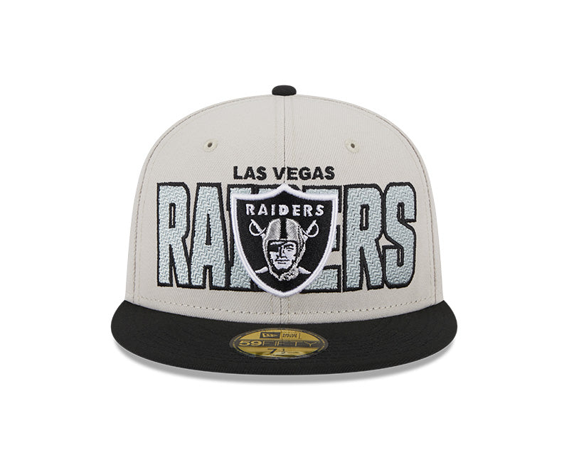 Las Vegas Raiders New Era 2023 NFL Draft On-Stage 59FIFTY Fitted Hat - Stone/Black