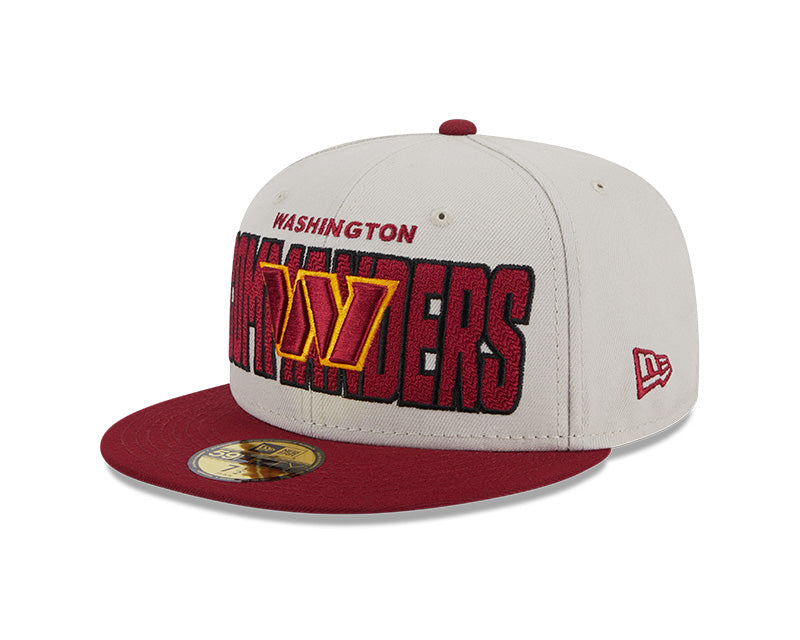 Washington Commanders New Era 2023 NFL Draft On-Stage 59FIFTY Fitted Hat - Chrome/Burgundy
