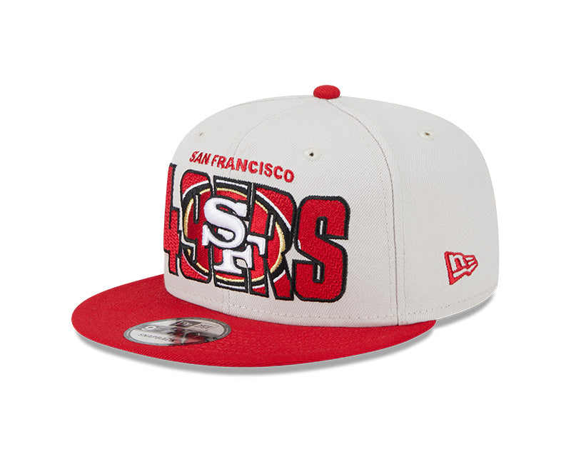 San Francisco 49ers New Era 2023 NFL Draft 9FIFTY Snapback Adjustable Hat - Stone/Scarlet