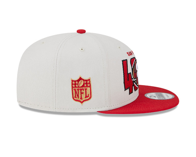 San Francisco 49ers New Era 2023 NFL Draft 9FIFTY Snapback Adjustable Hat - Stone/Scarlet