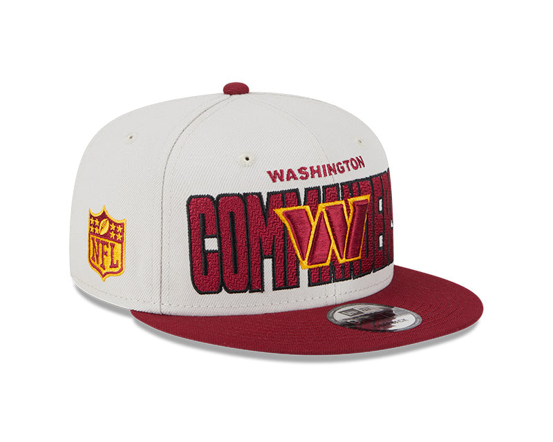 Washington Commanders New Era 2023 NFL Draft 9FIFTY Snapback Adjustable Hat - Stone/Burgundy