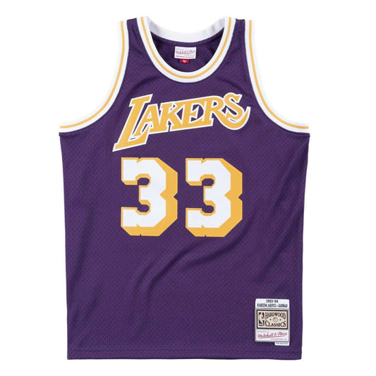 Kareem Abdul Jabar Los Angeles Lakers 1983-84 Mitchell & Ness HWC Swingman Jersey - Purple