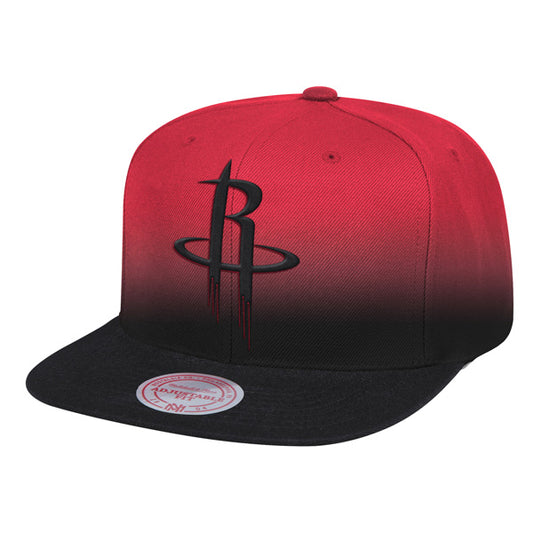 Houston Rockets Mitchell & Ness FADE AWAY Snapback NBA Hat- Red/Black