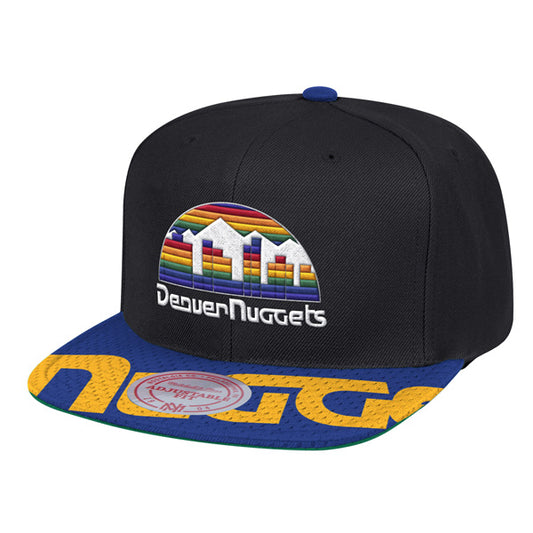 Denver Nuggets HWC Mitchell & Ness SNAP SHOT Snapback NBA Hat- Black/Rainbow
