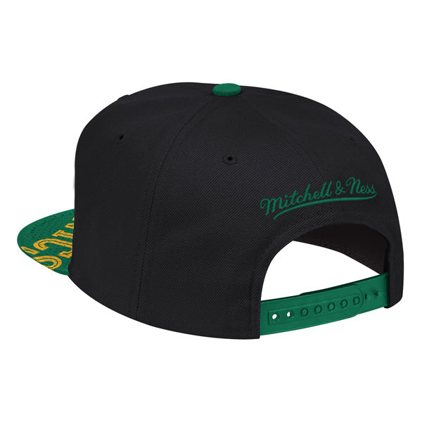 Seattle Supersonics HWC Mitchell & Ness SNAP SHOT Snapback NBA Hat- Black/Green/Yellow