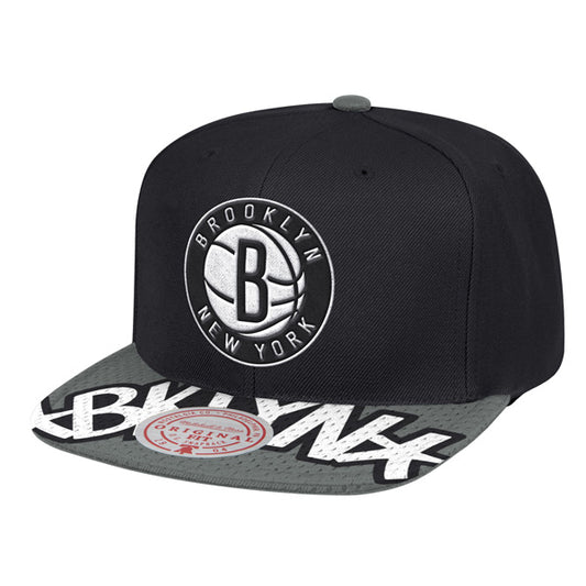 Brooklyn Nets Mitchell & Ness SNAP SHOT Snapback NBA Hat- Black/White