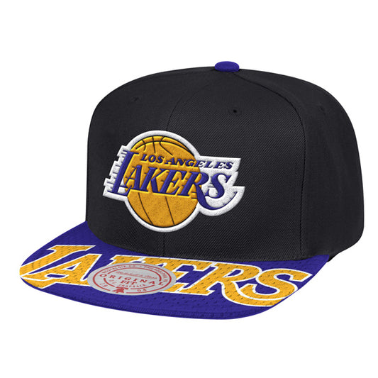 Los Angeles Lakers Mitchell & Ness SNAP SHOT Snapback NBA Hat- Black/Purple/Yellow