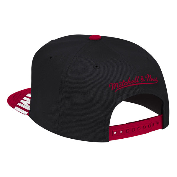 Miami Heat Mitchell & Ness SNAP SHOT Snapback NBA Hat- Black/Red