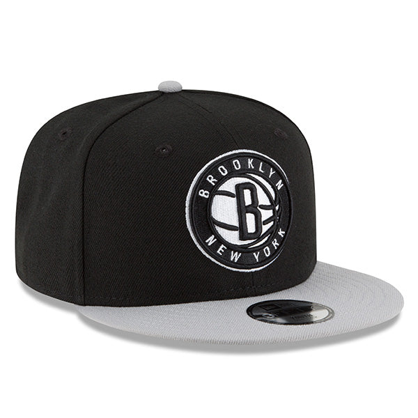 Brooklyn Nets New Era YOUTH 9Fifty Snapback Adjustable NBA Hat - Black/Gray