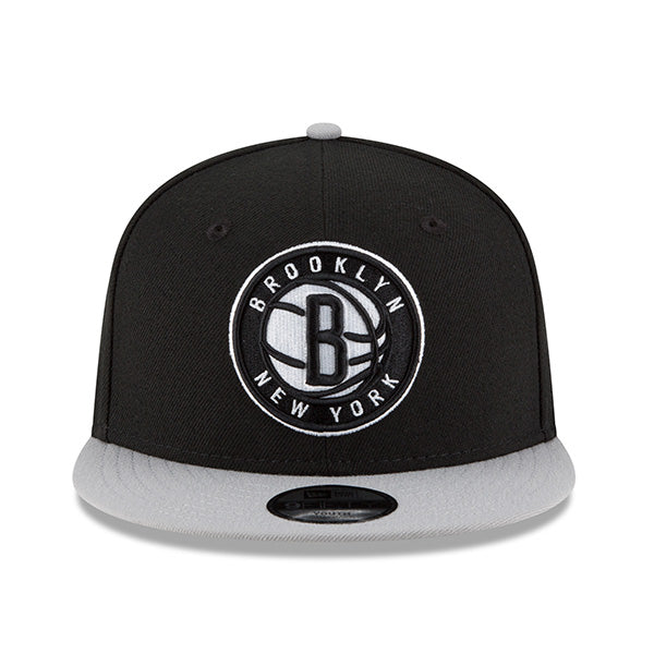Brooklyn Nets New Era YOUTH 9Fifty Snapback Adjustable NBA Hat - Black/Gray