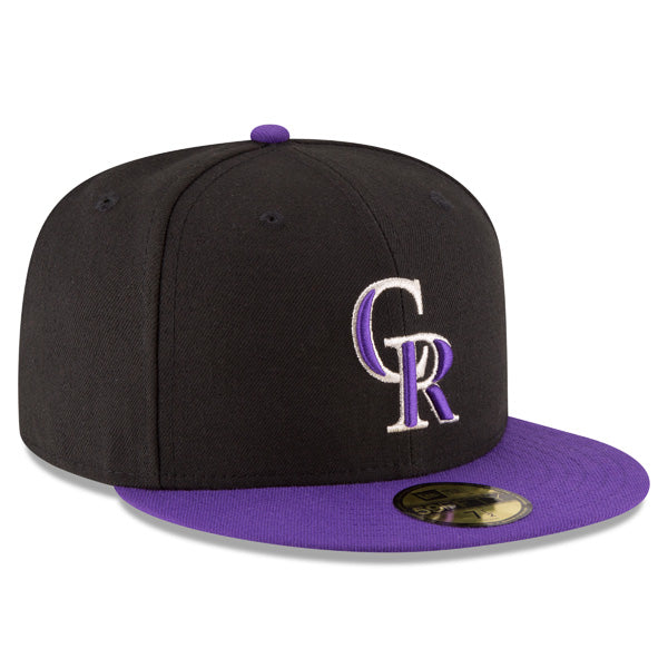 Colorado Rockies New Era Authentic Collection ALTERNATE On-Field 59Fifty Fitted MLB Hat - Black/Purple