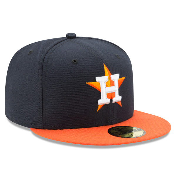 Houston Astros New Era Authentic Collection ROAD On-Field 59Fifty Fitted MLB Hat - Navy/Orange