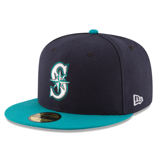 Seattle Mariners New Era Authentic Collection ALTERNATE On-Field 59Fifty Fitted MLB Hat - Navy/Teal