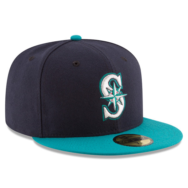 Seattle Mariners New Era Authentic Collection ALTERNATE On-Field 59Fifty Fitted MLB Hat - Navy/Teal