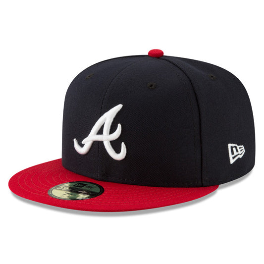 Atlanta Braves New Era Authentic Collection Home On-Field Fitted 59Fifty MLB Hat - Navy/Red