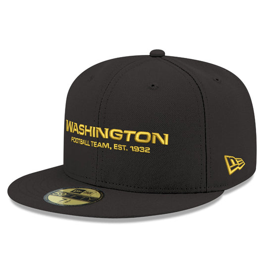 Washington Football Team New Era Secondary Logo 59Fifty Fitted Hat - Black/Yellow