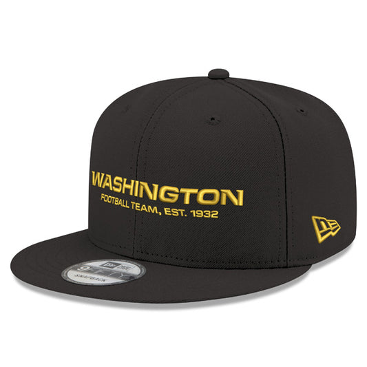 Washington Football Team New Era Secondary Logo 9FIFTY Snapback Hat = Black/Yellow