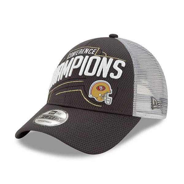 San Francisco 49ers New Era 2019 NFC Champions Trophy Collection Locker Room 9FORTY Snapback Adjustable Hat - Heather Charcoal/Gray