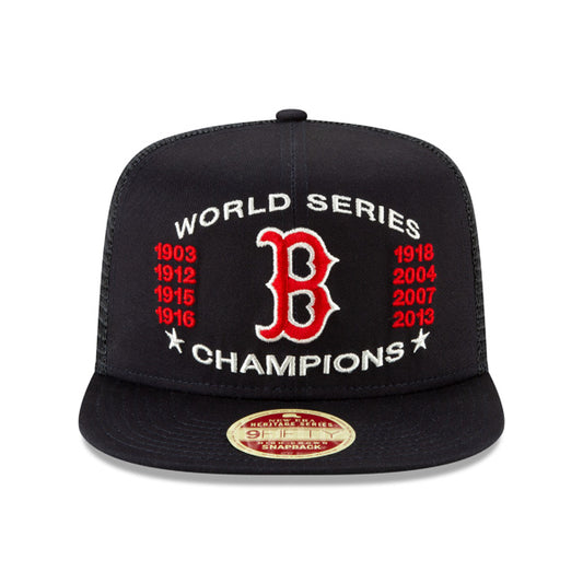 Boston Red Sox New Era Vintage Trucker Championship Series 9Fifty Snapback Mesh Hat - Navy
