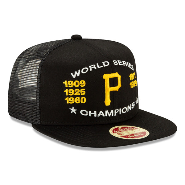 Pittsburgh Pirates New Era Vintage Trucker Championship Series 9Fifty Snapback Mesh Hat - Black