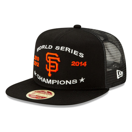 San Francisco Giants New Era Vintage Trucker Championship Series 9Fifty Snapback Mesh Hat - Black