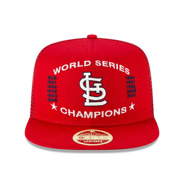 St.Louis Cardinals New Era Vintage Trucker Championship Series 9Fifty Snapback Mesh Hat - Red