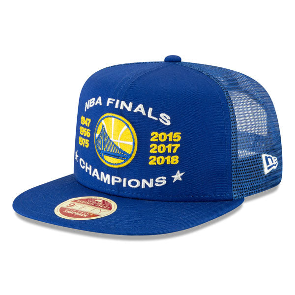 Golden State Warriors New Era Vintage Trucker Championship Series 9Fifty Snapback Mesh Hat - Royal