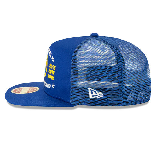 Golden State Warriors New Era Vintage Trucker Championship Series 9Fifty Snapback Mesh Hat - Royal