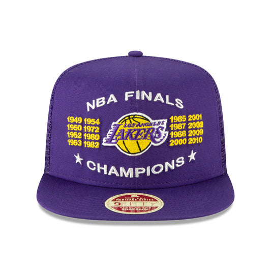 Los Angeles Lakers New Era Vintage Trucker Championship Series 9Fifty Snapback Mesh Hat - Purple