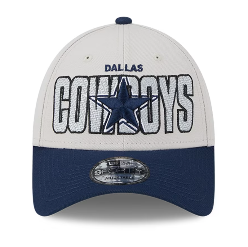 Dallas Cowboys New Era 2023 NFL Draft 9FORTY Adjustable Hat - Stone/Navy