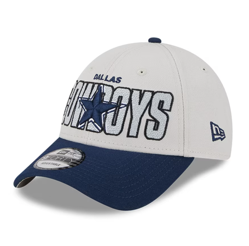 Dallas Cowboys New Era 2023 NFL Draft 9FORTY Adjustable Hat - Stone/Navy