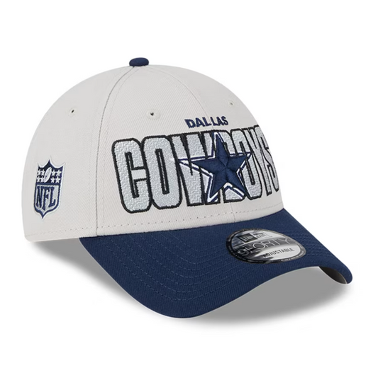 Dallas Cowboys New Era 2023 NFL Draft 9FORTY Adjustable Hat - Stone/Navy