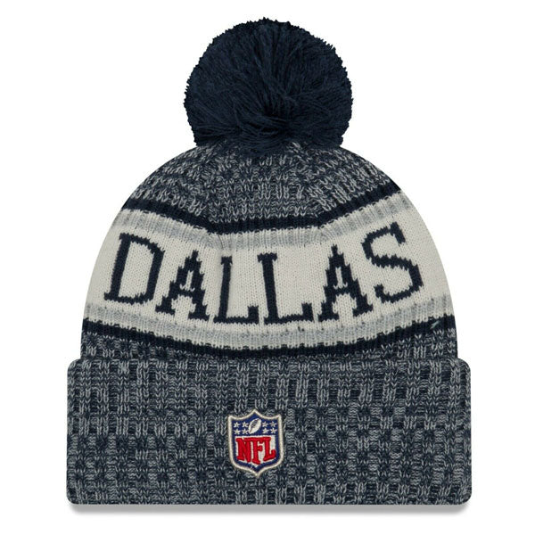 Dallas Cowboys New Era 2018 NFL On-Field SPORT KNIT Cuffed Pom Hat - Navy