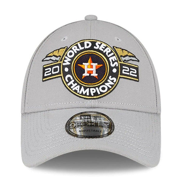 Houston Astros New Era 2022 World Series Champions Locker Room 9FORTY Adjustable Hat - Gray