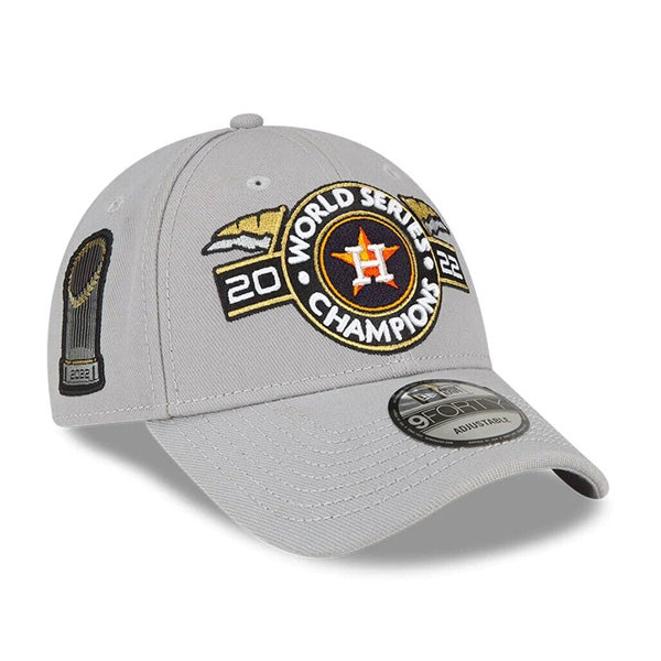 Houston Astros New Era 2022 World Series Champions Locker Room 9FORTY Adjustable Hat - Gray