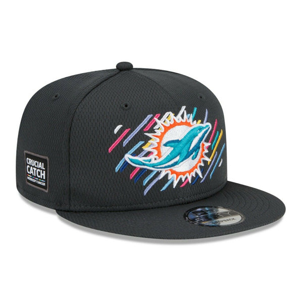 Miami Dolphins New Era 2021 NFL Crucial Catch 9Fifty Snapback Adjustable Hat - Charcoal