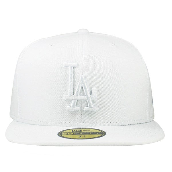 Los Angeles Dodgers WOW White on White FITTED 59Fifty New Era MLB Hat