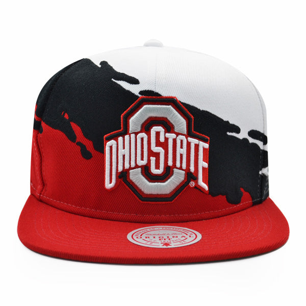 Ohio State Buckeyes NCAA Mitchell & Ness PAINTBRUSH Snapback Hat - Red/Black