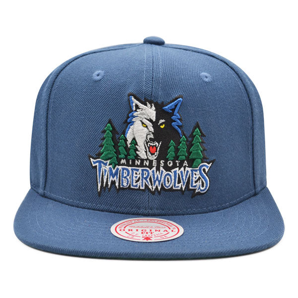 Minnesota Timberwolves NBA Mitchell & Ness IN THE WOODS Snapback Hat - Light Navy