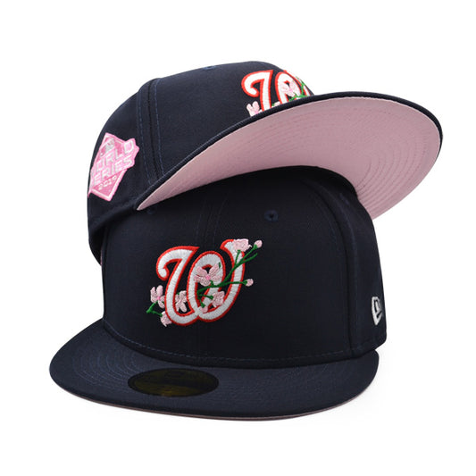 Washington Nationals 2019 World Series BLOOM Exclusive  New Era 59Fifty Fitted Hat - Navy/Pink