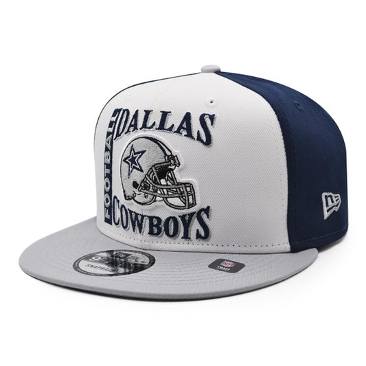 Dallas Cowboys New Era HELMET HIT 9Fifty Snapback NFL Hat – White/Gray/Navy