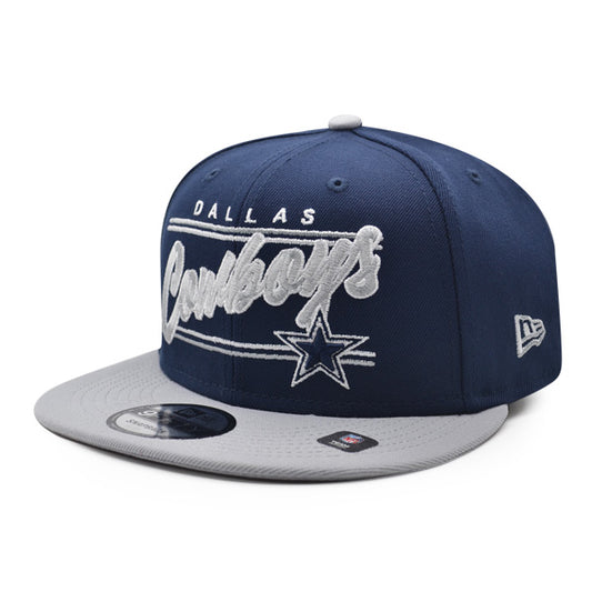 Dallas Cowboys New Era TEAM SCRIPT 9Fifty Snapback NFL Hat – Navy/Gray